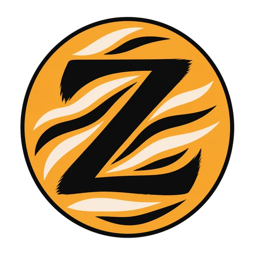 Monogramme Z noir dans un médaillon safran à rayures ivoire